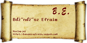 Bánász Efraim névjegykártya